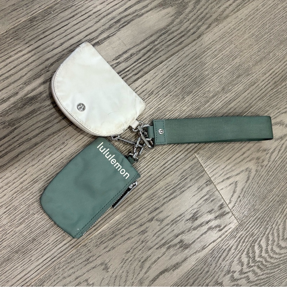 lululemon athletica White and Green Key & Card Holder